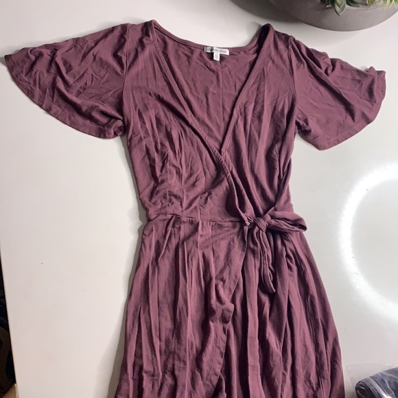 Charlotte Russe mauve faux wrap stretch tunic top xs - Picture 5 of 5